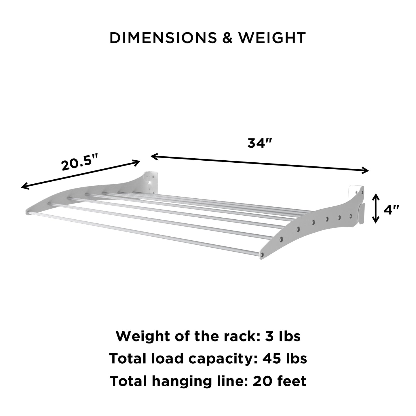 Foldable Metal Wall Mounted Laundry Drying Rack