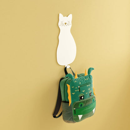 Whiskers the Curious Cat Kids Wall Hook