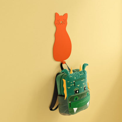 Whiskers the Curious Cat Kids Wall Hook