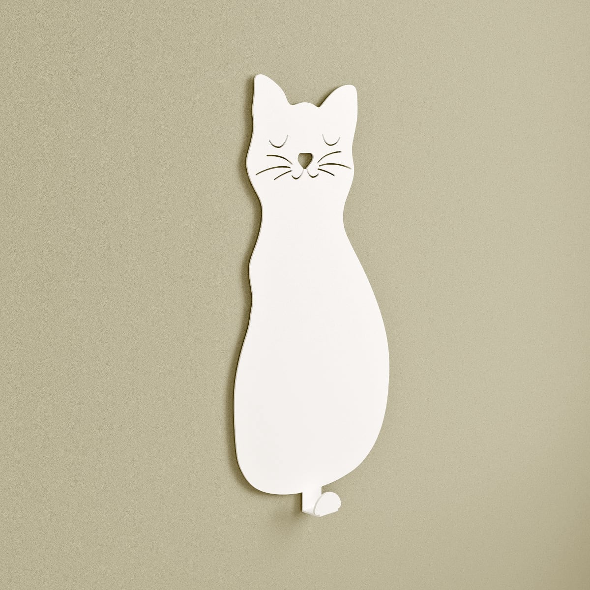 Whiskers the Curious Cat Kids Wall Hook