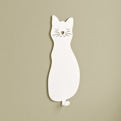 Whiskers the Curious Cat Kids Wall Hook