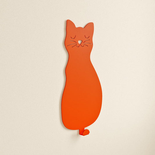 Whiskers the Curious Cat Kids Wall Hook