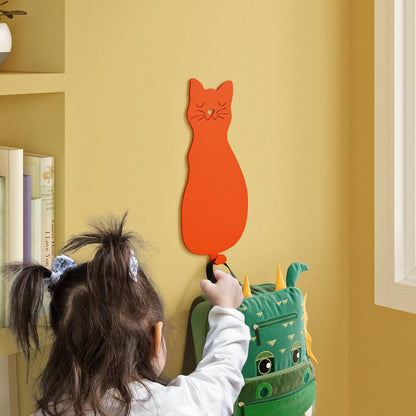 Whiskers the Curious Cat Kids Wall Hook