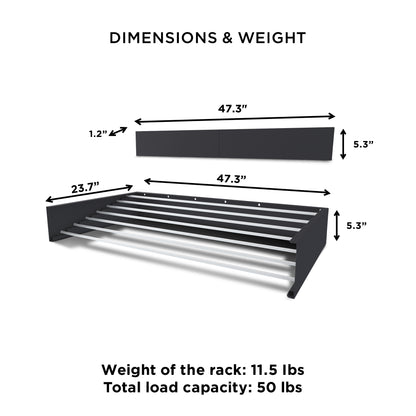 47" Retractable Wall-Mounted Laundry Drying Rack