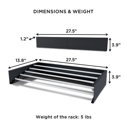 28" Retractable Wall-Mounted Laundry Drying Rack - Industrial Gray