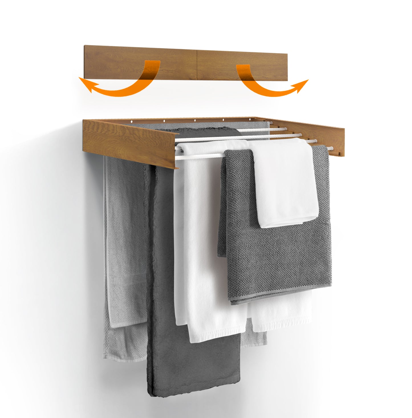 40" Retractable Wall-Mounted Laundry Drying Rack