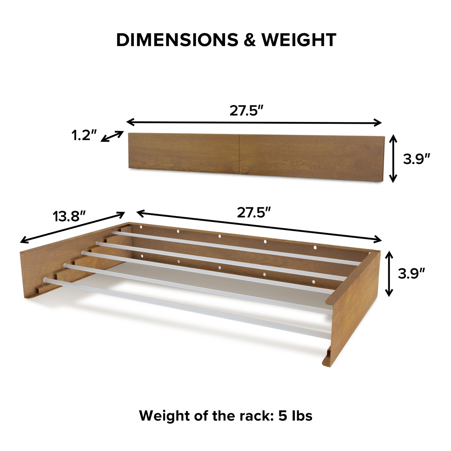 28" Retractable Wall-Mounted Laundry Drying Rack - Wood Look