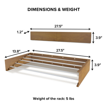 28" Retractable Wall-Mounted Laundry Drying Rack - Wood Look